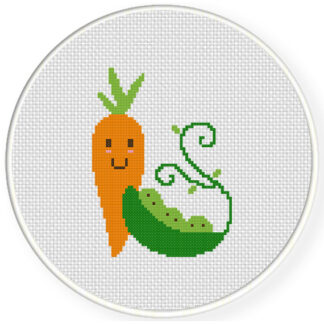 Carrot And Peas Cross Stitch Pattern