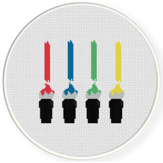 Colorful Brushes  Cross Stitch Pattern