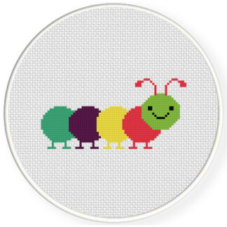 Colorful Caterpillar Cross Stitch Pattern