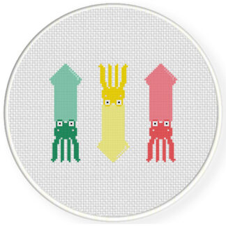 Charts Club Members Only: Colorful Squids Cross Stitch Pattern