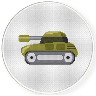 Charts Club Members Only: Cute Tank Cross Stitch Pattern