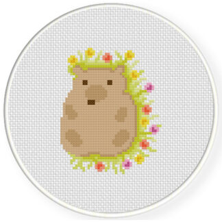 Charts Club Members Only: Garden Hedgehog Cross Stitch Pattern