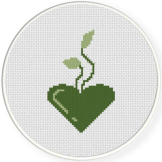 Charts Club Members Only: Green Is Heart Cross Stitch Pattern