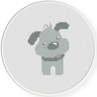 Grey Puppy Cross Stitch Pattern
