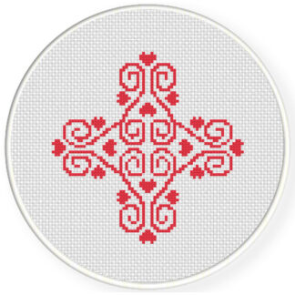 Heart Damask Cross Stitch Pattern