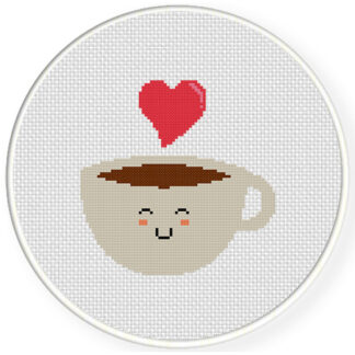 Charts Club Members Only: Kawaii Coffee Cross Stitch Pattern