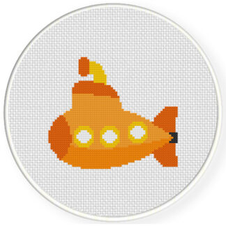 Orange Submarine Cross Stitch Pattern