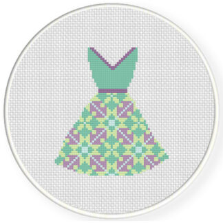 Charts Club Members Only:Pattern Dress Cross Stitch Pattern