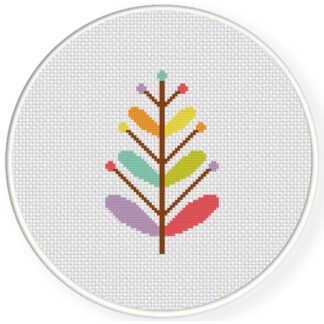 Rainbow Foliage Cross Stitch Pattern