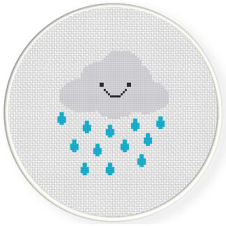 Smiling Rain Cloud Cross Stitch Pattern