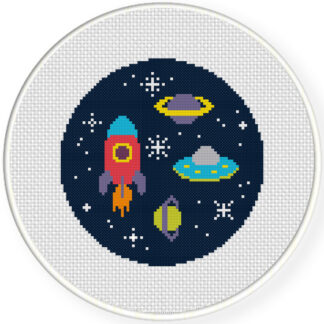 Space Adventure Cross Stitch Pattern