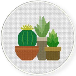 Succulents Cross Stitch Pattern – Daily Cross Stitch