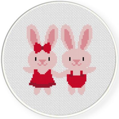 Charts Club Members Only: Sweet Bunnies Cross Stitch Pattern – Daily ...