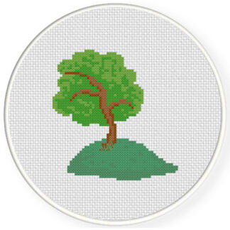 Charts Club Members Only: Tree On A Hill Cross Stitch Pattern