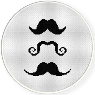 3 Moustaches Cross Stitch Pattern