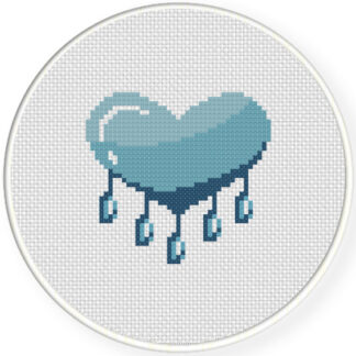Charts Club Members Only: Blue Heart Cross Stitch Pattern