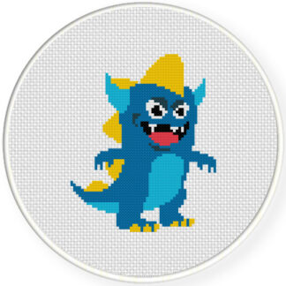 Charts Club Members Only: Blue Monster Cross Stitch Pattern