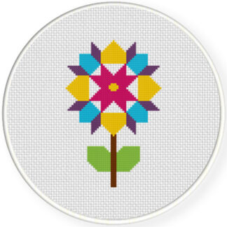 Charts Club Members Only: Geometric Bloom Cross Stitch Pattern
