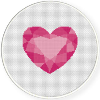 Charts Club Members Only: Heart Gem Cross Stitch Pattern