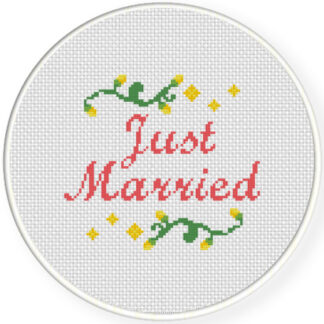Just Married Word Cross Stitch Pattern