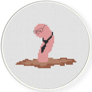 Mr. Worm Cross Stitch Pattern