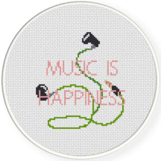 Music Is Happiness Cross Stitch Pattern