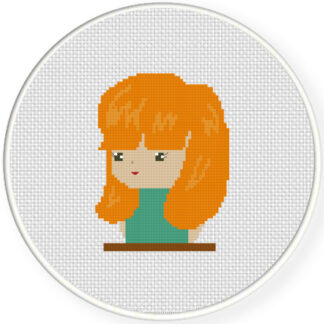 Orange Head Girl Cross Stitch Pattern