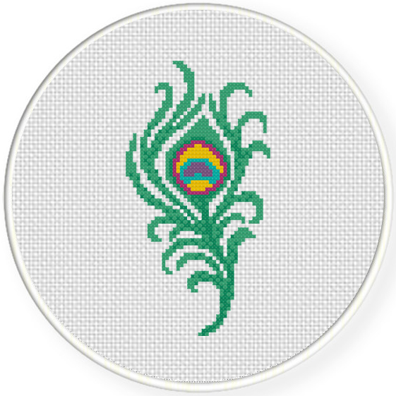 Peacock Feather Cross Stitch Pattern
