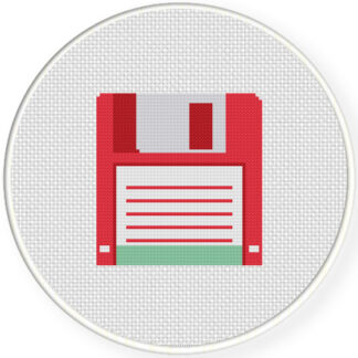 Pink Floppy Disk Cross Stitch Pattern