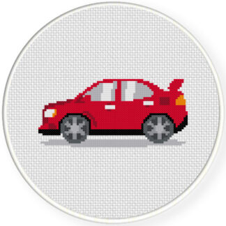 Charts Club Members Only: Red Car Cross Stitch Pattern