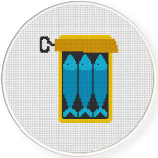 Blue Sardines Cross Stitch Pattern