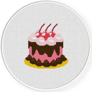 Charts Club Members Only: Cherry Chocolate Cake Cross Stitch Pattern