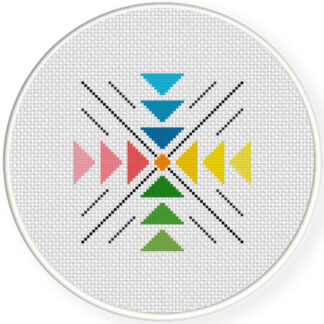 Colorful Geometric Pattern Cross Stitch Pattern
