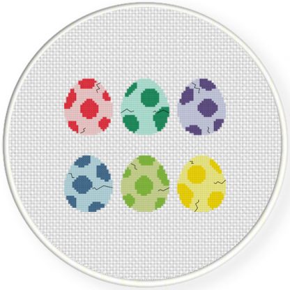 Charts Club Members Only: Dino Eggs Cross Stitch Pattern – Daily Cross ...