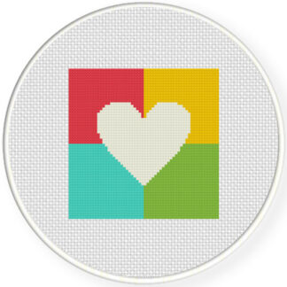 Heart Square Cross Stitch Pattern