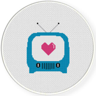 Love On TV Cross Stitch Pattern