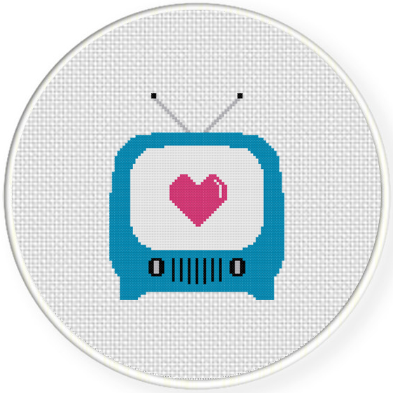 Love On TV Cross Stitch Pattern – Daily Cross Stitch