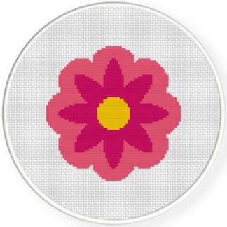 Pink Flower Cross Stitch Pattern – Daily Cross Stitch