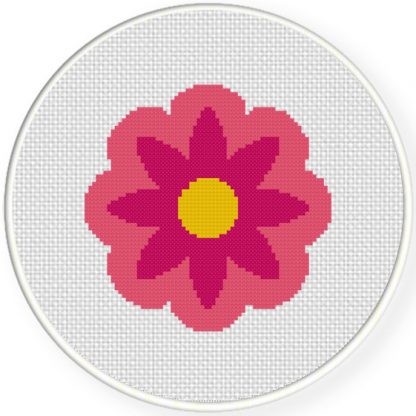Pink Flower Cross Stitch Pattern – Daily Cross Stitch