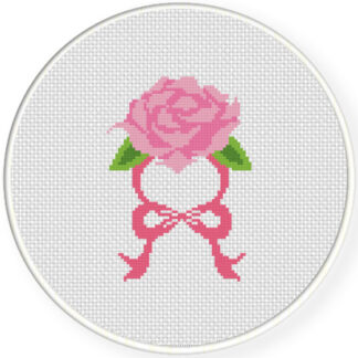 Charts Club Members Only: Pink Rose Wrist Bracelet Cross Stitch Pattern