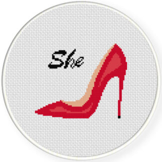 Charts Club Members Only: She Comfort Room Sign Cross Stitch Pattern