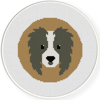 Border Collie Portrait Cross Stitch Pattern