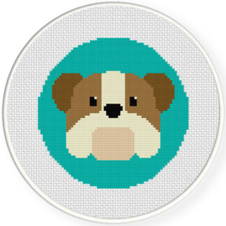 Charts Club Members Only:Bulldog Portrait Cross Stitch Pattern