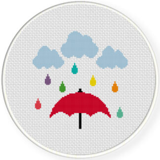Colorful Rain Cross Stitch Pattern