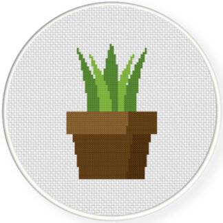Flower Pot Decorative Cross Stitch Pattern