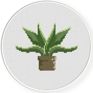 Green Plant Cross Stitch Pattern