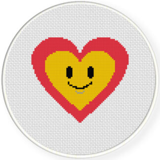 Happy Heart Cross Stitch Pattern