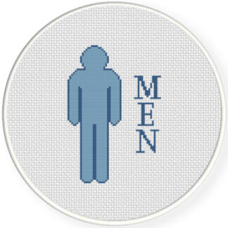 Men Bathroom Sign Cross Stitch Pattern