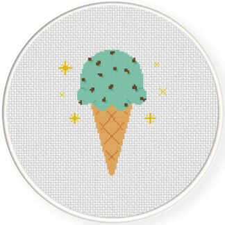 Mint Chocolate Chip Cross Stitch Pattern