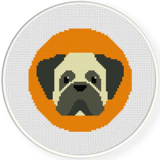 Charts Club Members Only: Pug Portrait Cross Stitch Pattern